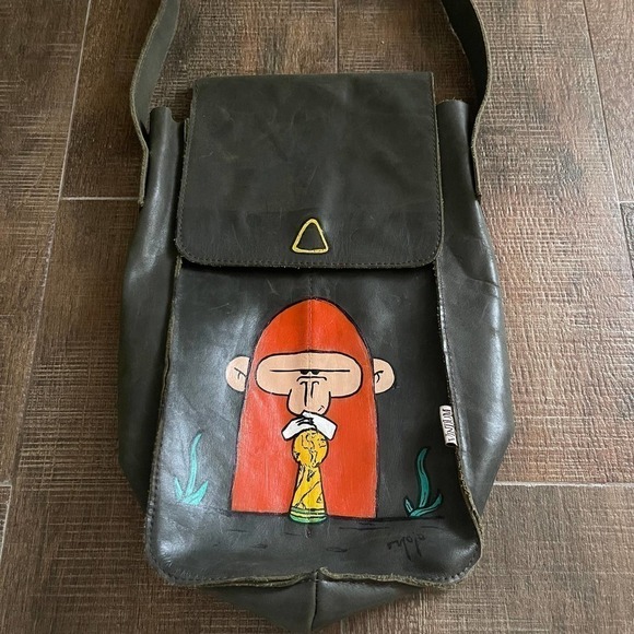 Leather Suede Wine Bag by VINTIUM Funny Wine Bag 02 Bottle Size - Picture 3 of 9